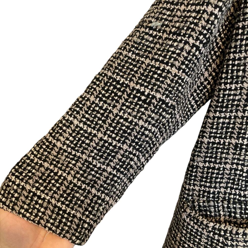 Emil Rutenberg Vintage 90s Black White Hand Woven Silk Blazer Women’s L - Picture 10 of 16